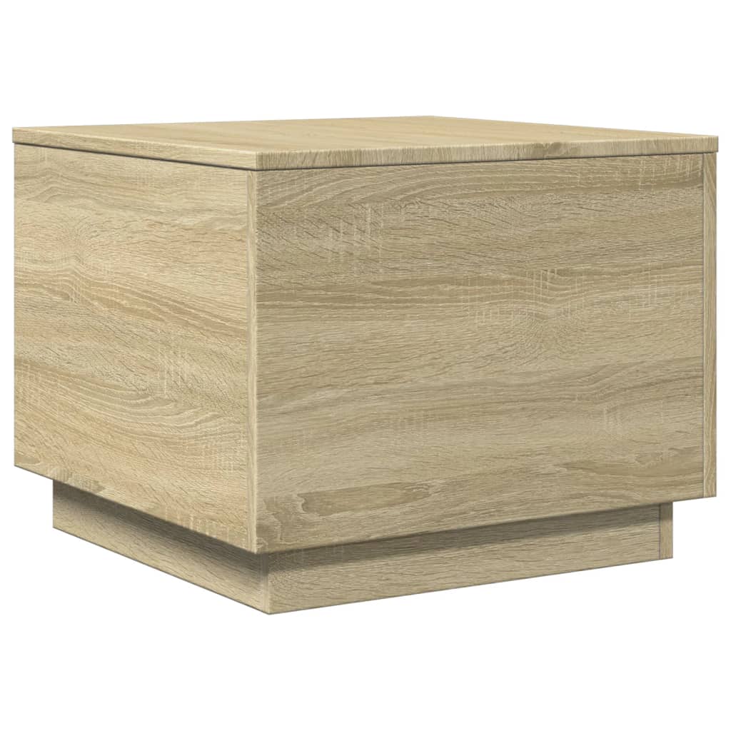 Table basse avec lumières LED chêne sonoma 50x50x40 cm - Tables basses