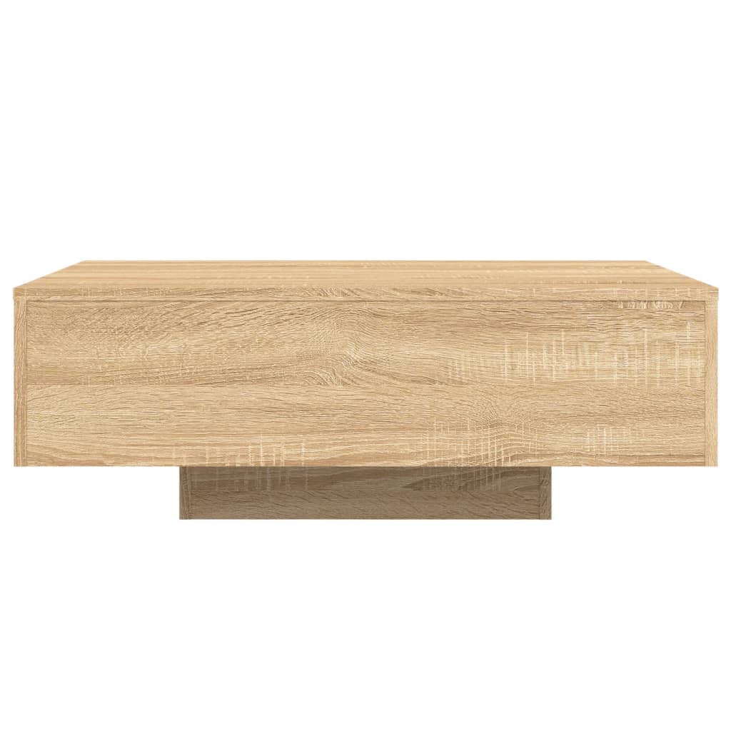 Table basse avec lumières LED chêne sonoma 85x55x31 cm - Tables basses