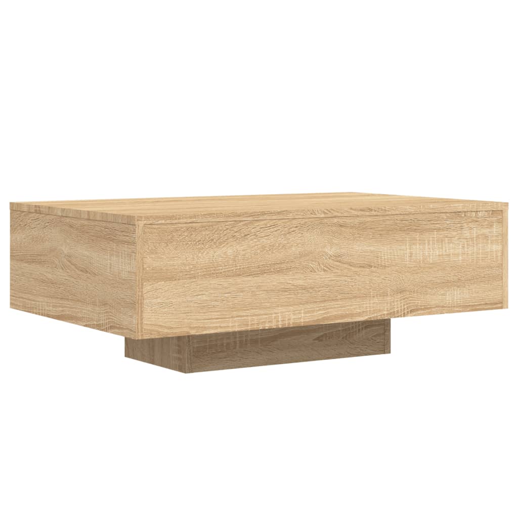 Table basse avec lumières LED chêne sonoma 85x55x31 cm - Tables basses