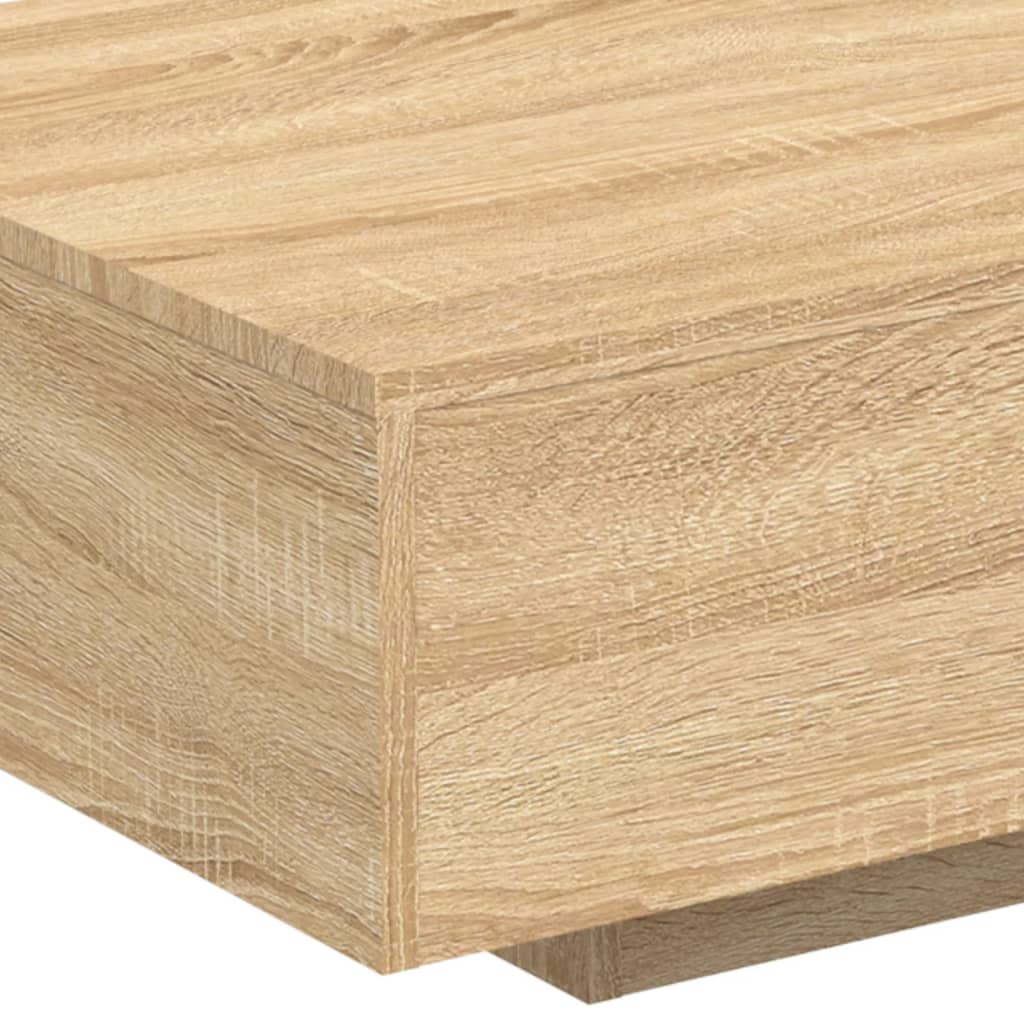 Table basse avec lumières LED chêne sonoma 85x55x31 cm - Tables basses