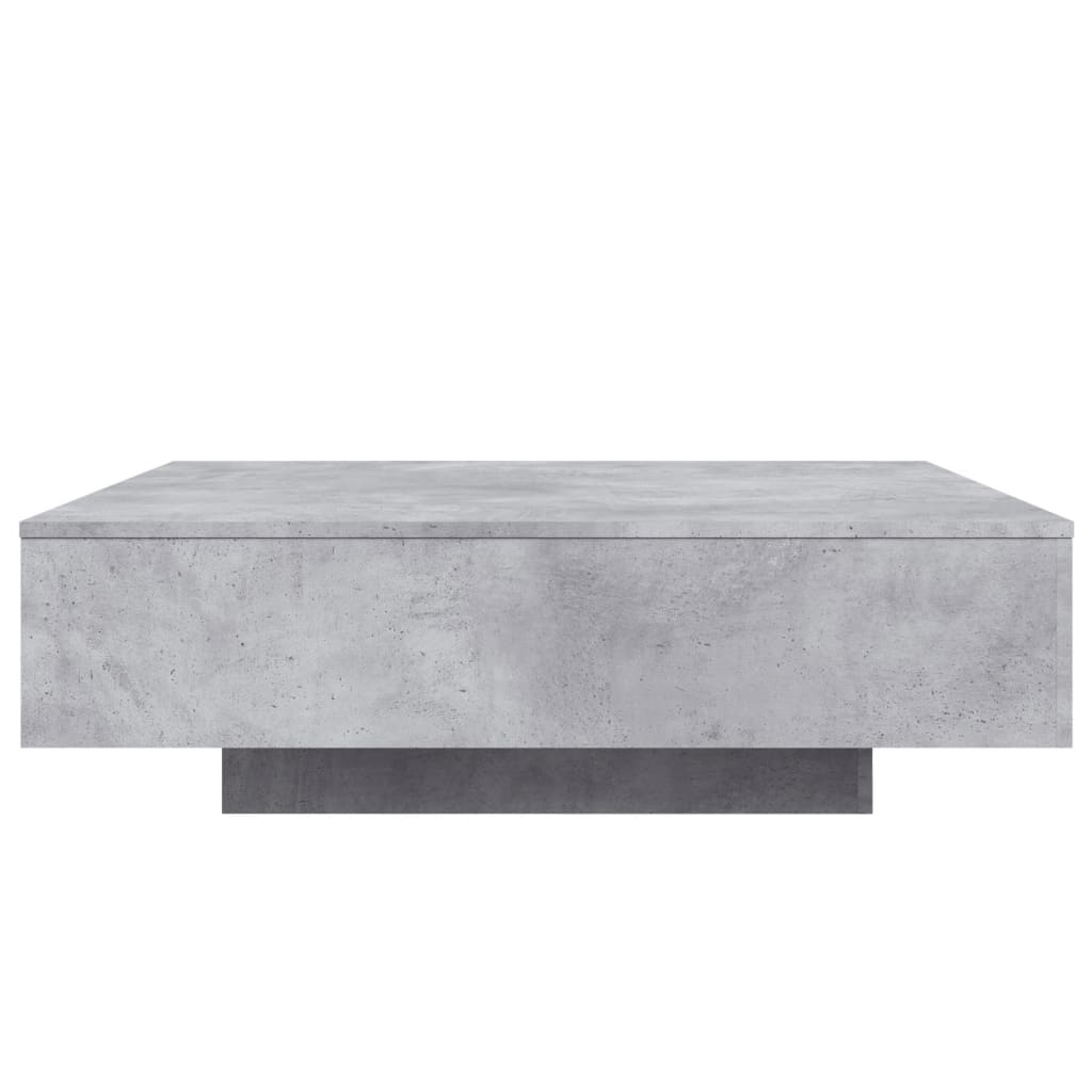 Table basse avec lumières LED gris béton 100x100x31 cm - Tables basses