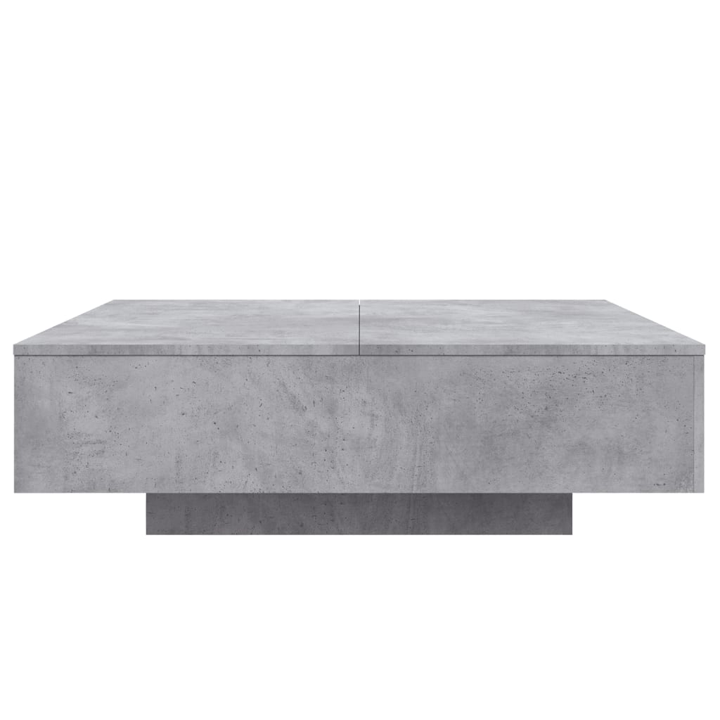 Table basse avec lumières LED gris béton 100x100x31 cm - Tables basses