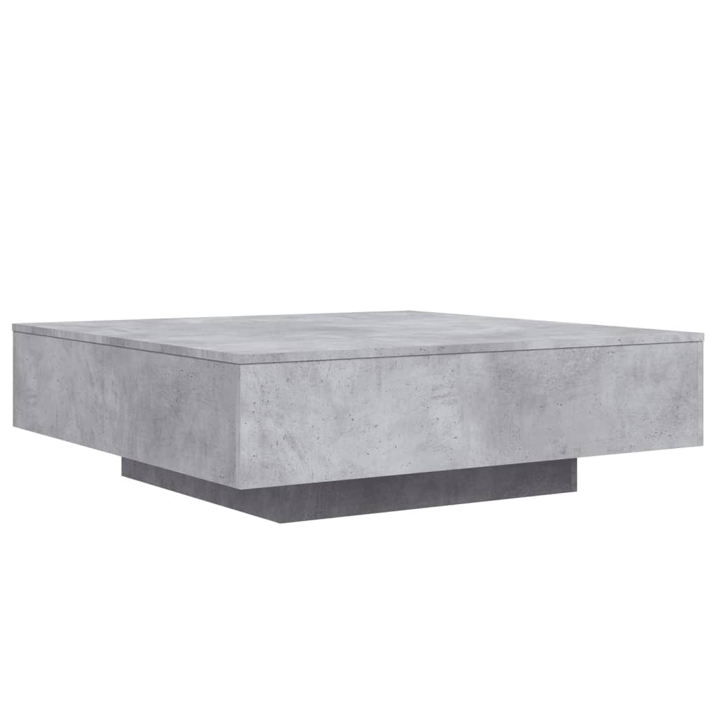 Table basse avec lumières LED gris béton 100x100x31 cm - Tables basses