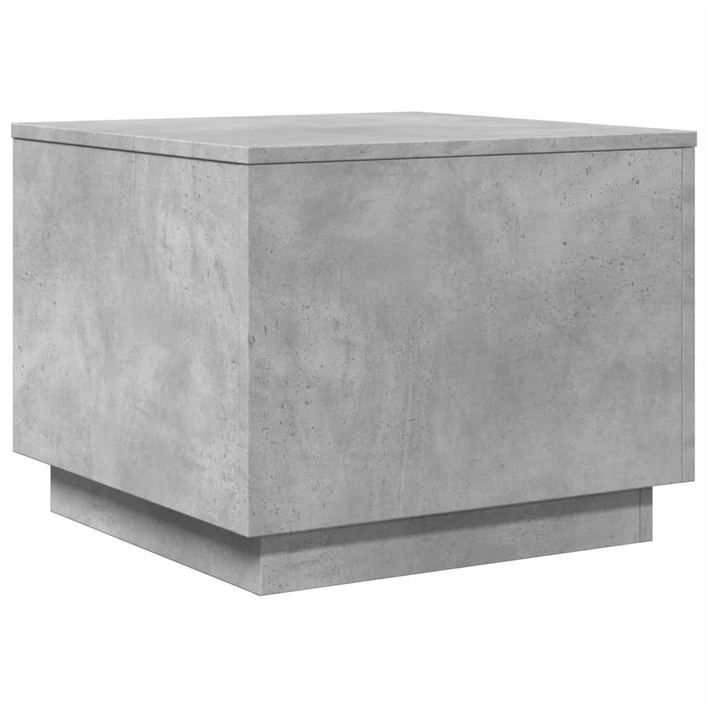 Table basse avec lumières LED gris béton 50x50x40 cm - Tables basses