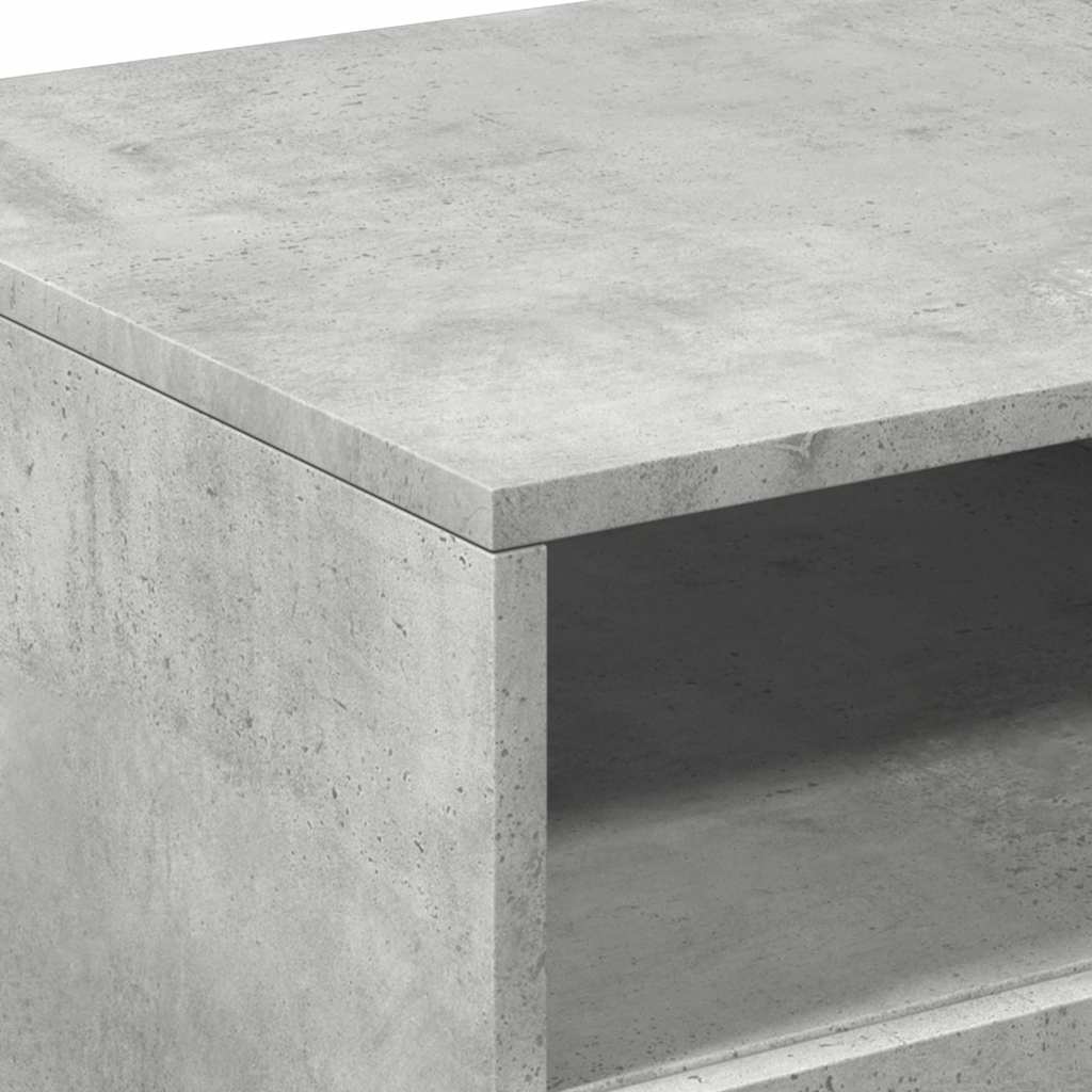 Table basse avec lumières LED gris béton 90x49x40 cm - Tables basses