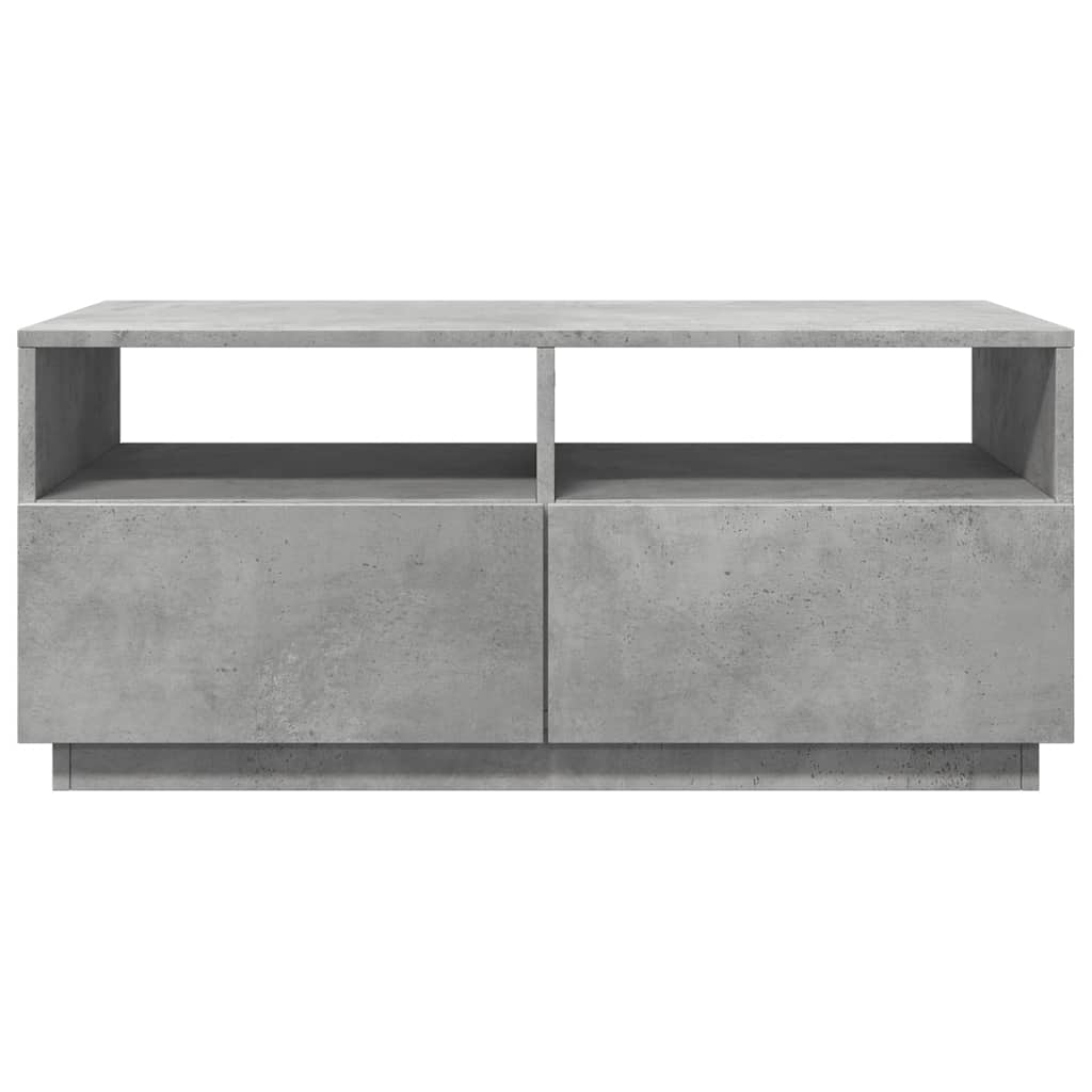 Table basse avec lumières LED gris béton 90x49x40 cm - Tables basses