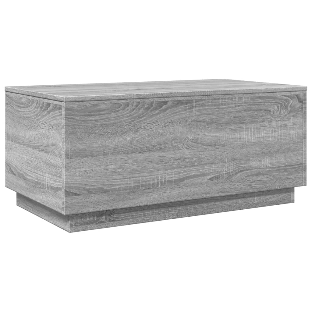 Table basse avec lumières LED gris sonoma 90x50x40 cm - Tables basses