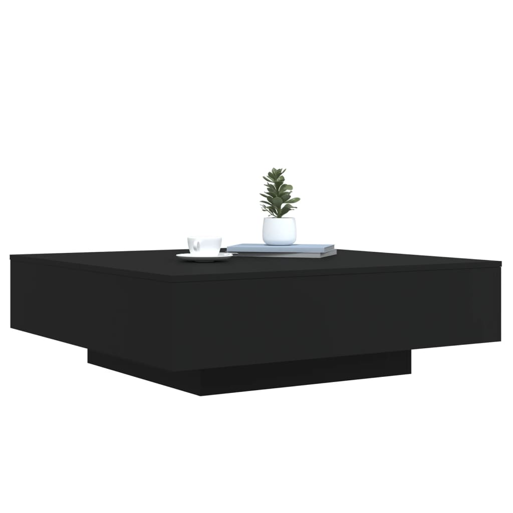Table basse avec lumières LED noir 100x100x31 cm - Tables basses