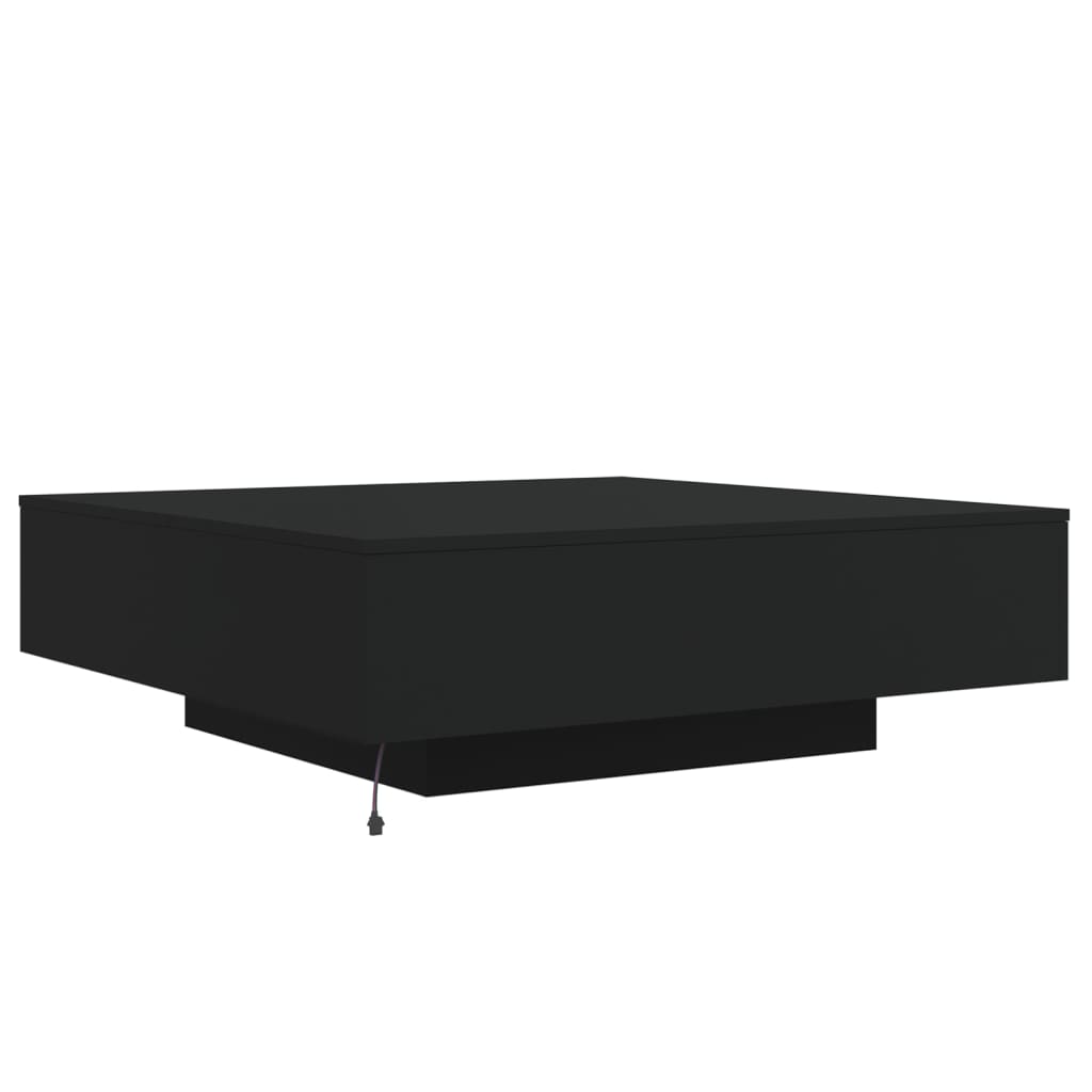 Table basse avec lumières LED noir 100x100x31 cm - Tables basses