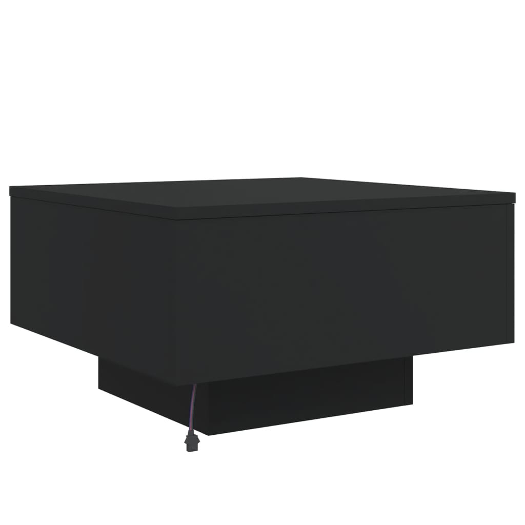 Table basse avec lumières LED noir 55x55x31 cm - Tables basses