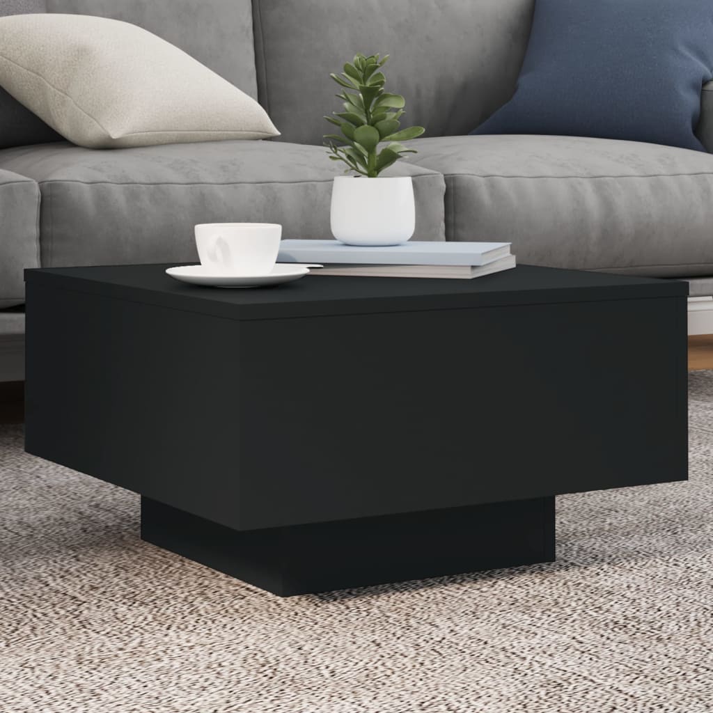 Table basse avec lumières LED noir 55x55x31 cm - Tables basses