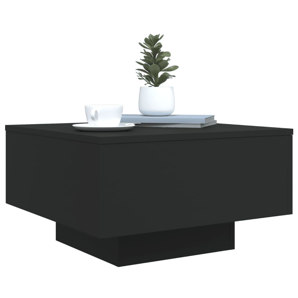 Table basse avec lumières LED noir 55x55x31 cm - Tables basses