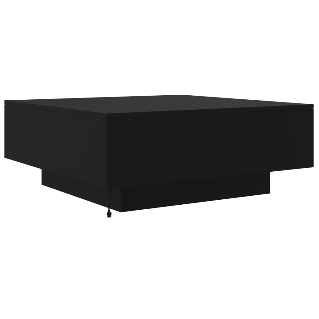 Table basse avec lumières LED noir 80x80x31 cm - Tables basses