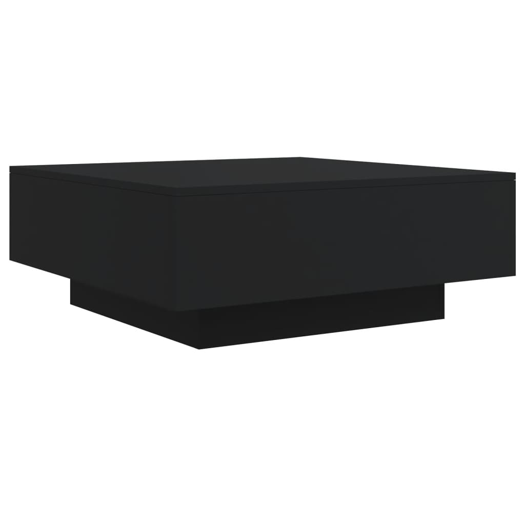 Table basse avec lumières LED noir 80x80x31 cm - Tables basses