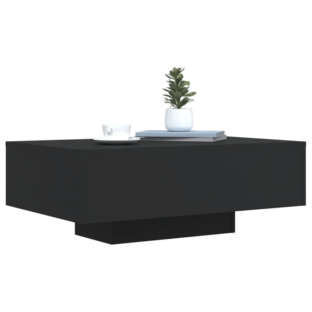 Table basse avec lumières LED noir 85x55x31 cm - Tables basses