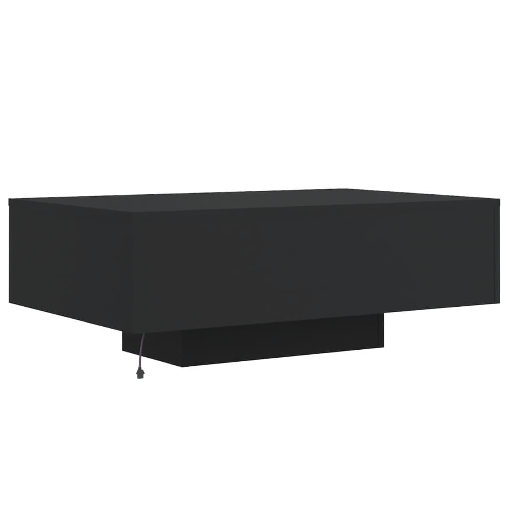 Table basse avec lumières LED noir 85x55x31 cm - Tables basses