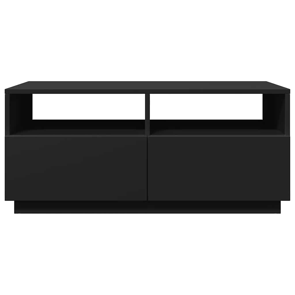 Table basse avec lumières LED noir 90x49x40 cm - Tables basses