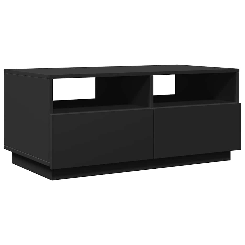Table basse avec lumières LED noir 90x49x40 cm - Tables basses