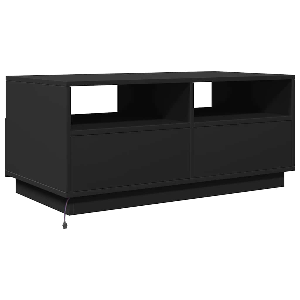 Table basse avec lumières LED noir 90x49x40 cm - Tables basses