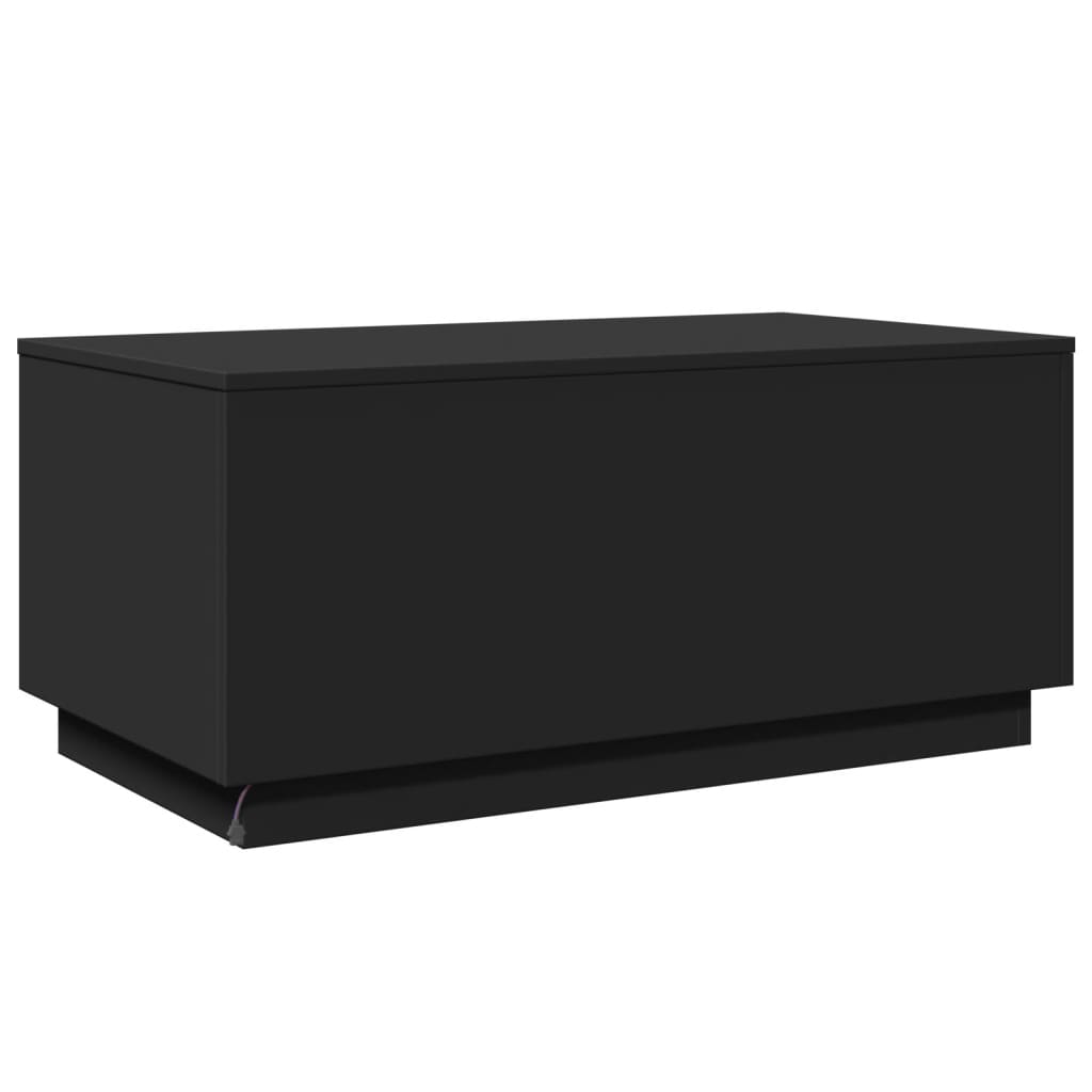 Table basse avec lumières LED noir 90x50x40 cm - Tables basses