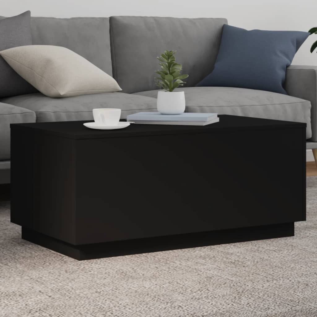 Table basse avec lumières LED noir 90x50x40 cm - Tables basses