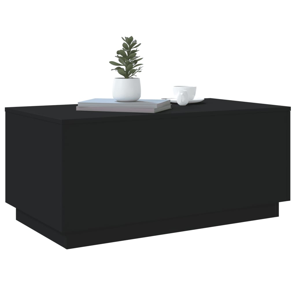 Table basse avec lumières LED noir 90x50x40 cm - Tables basses