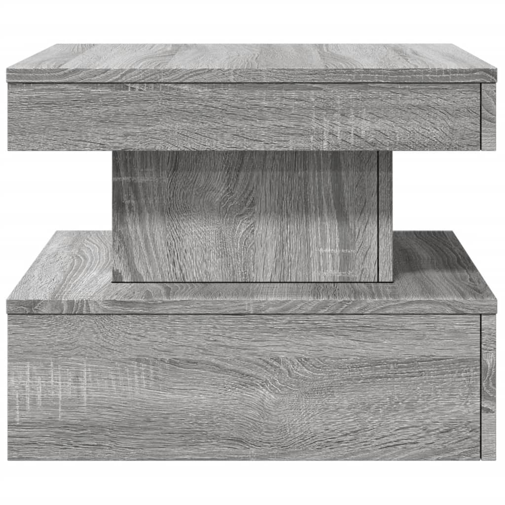 Table basse avec lumières LED sonoma gris 50x50x40 cm - Tables basses
