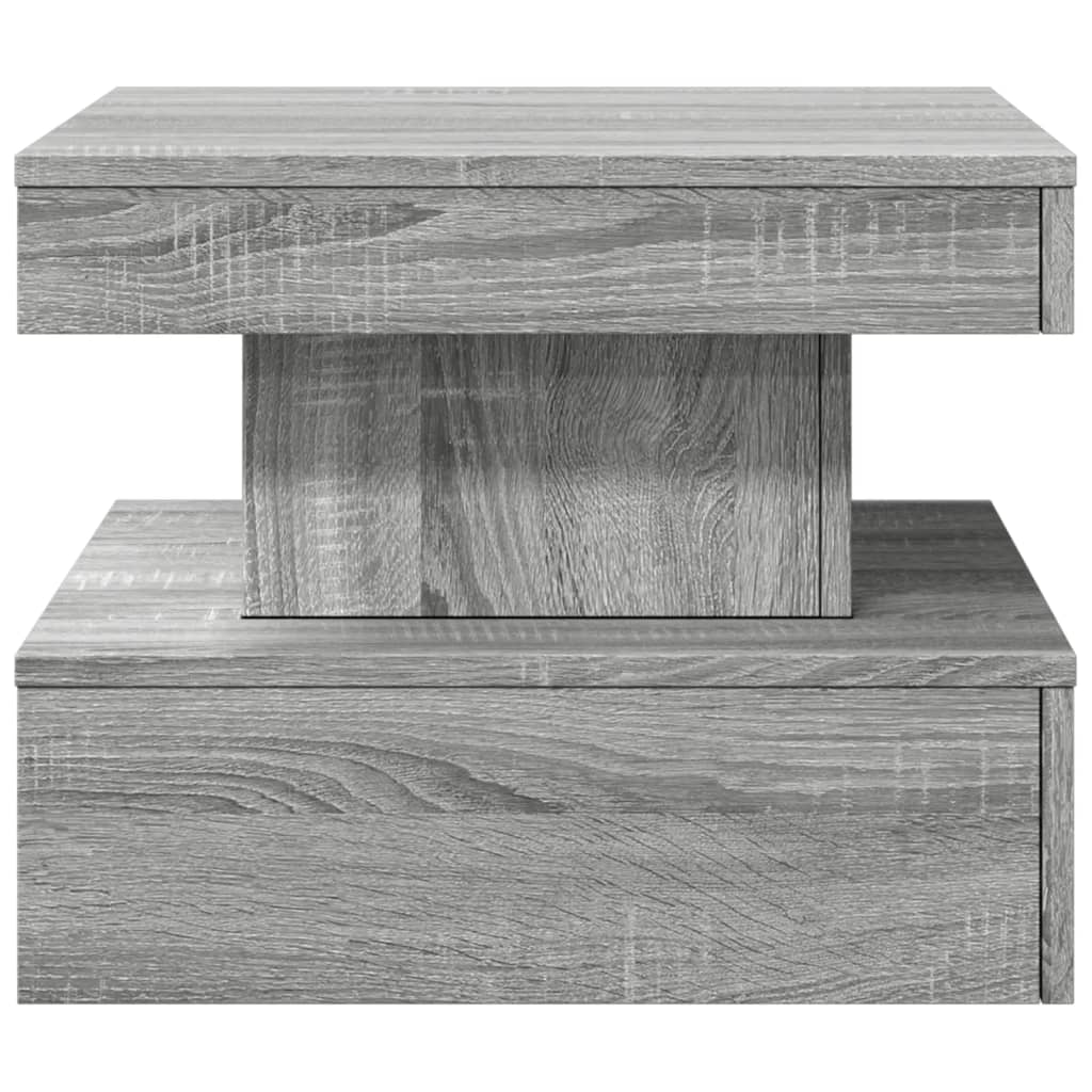 Table basse avec lumières LED sonoma gris 50x50x40 cm - Tables basses