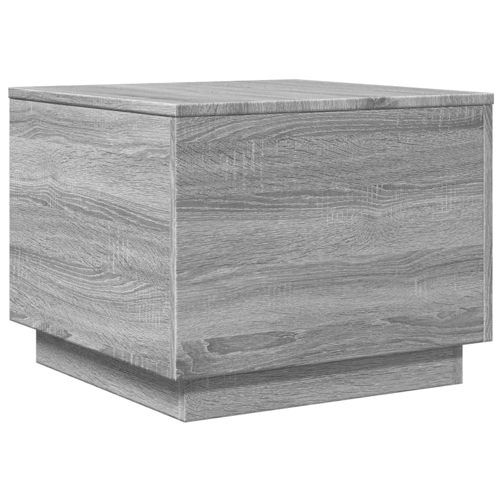 Table basse avec lumières LED sonoma gris 50x50x40 cm - Tables basses
