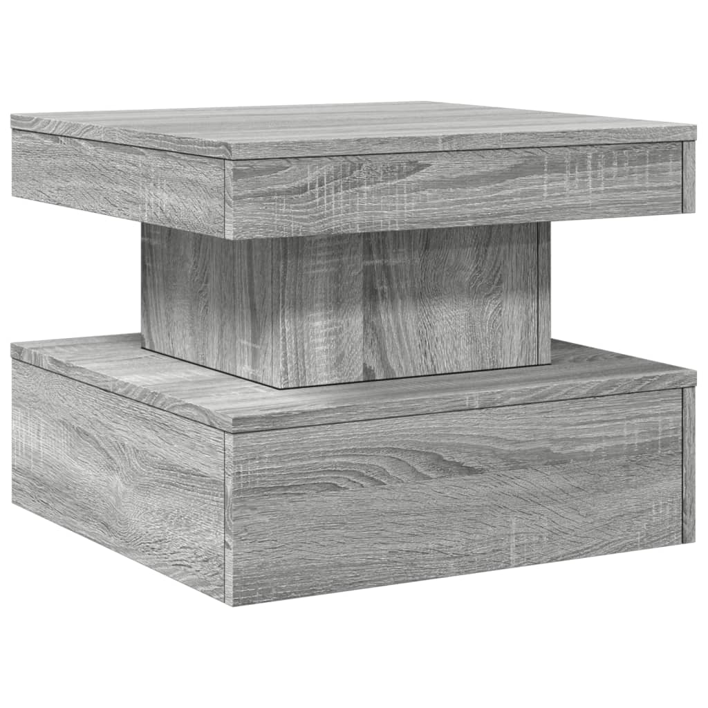 Table basse avec lumières LED sonoma gris 50x50x40 cm - Tables basses