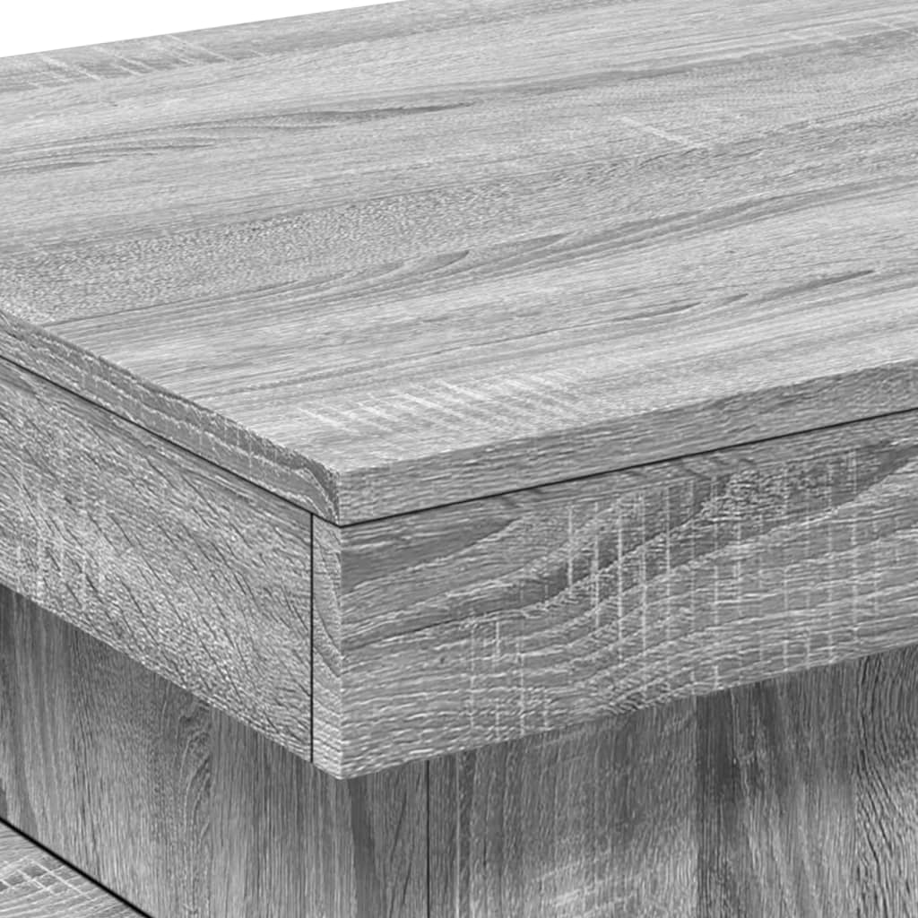 Table basse avec lumières LED sonoma gris 50x50x40 cm - Tables basses