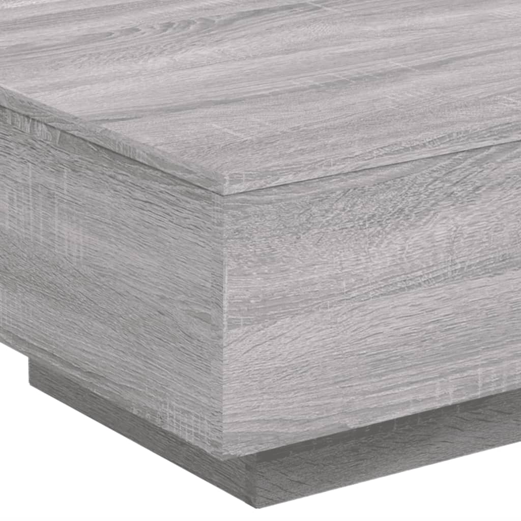Table basse avec lumières LED sonoma gris 55x55x31 cm - Tables basses