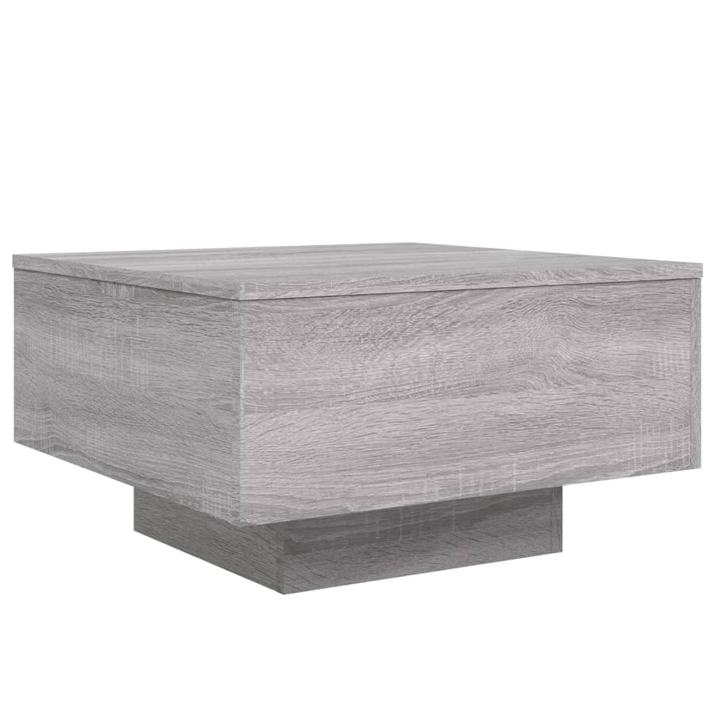 Table basse avec lumières LED sonoma gris 55x55x31 cm - Tables basses