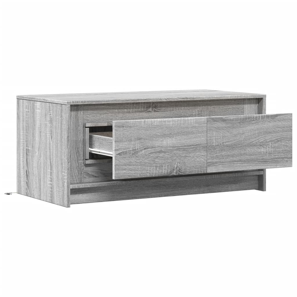Table basse avec lumières LED sonoma gris bois d’ingénierie - Tables basses