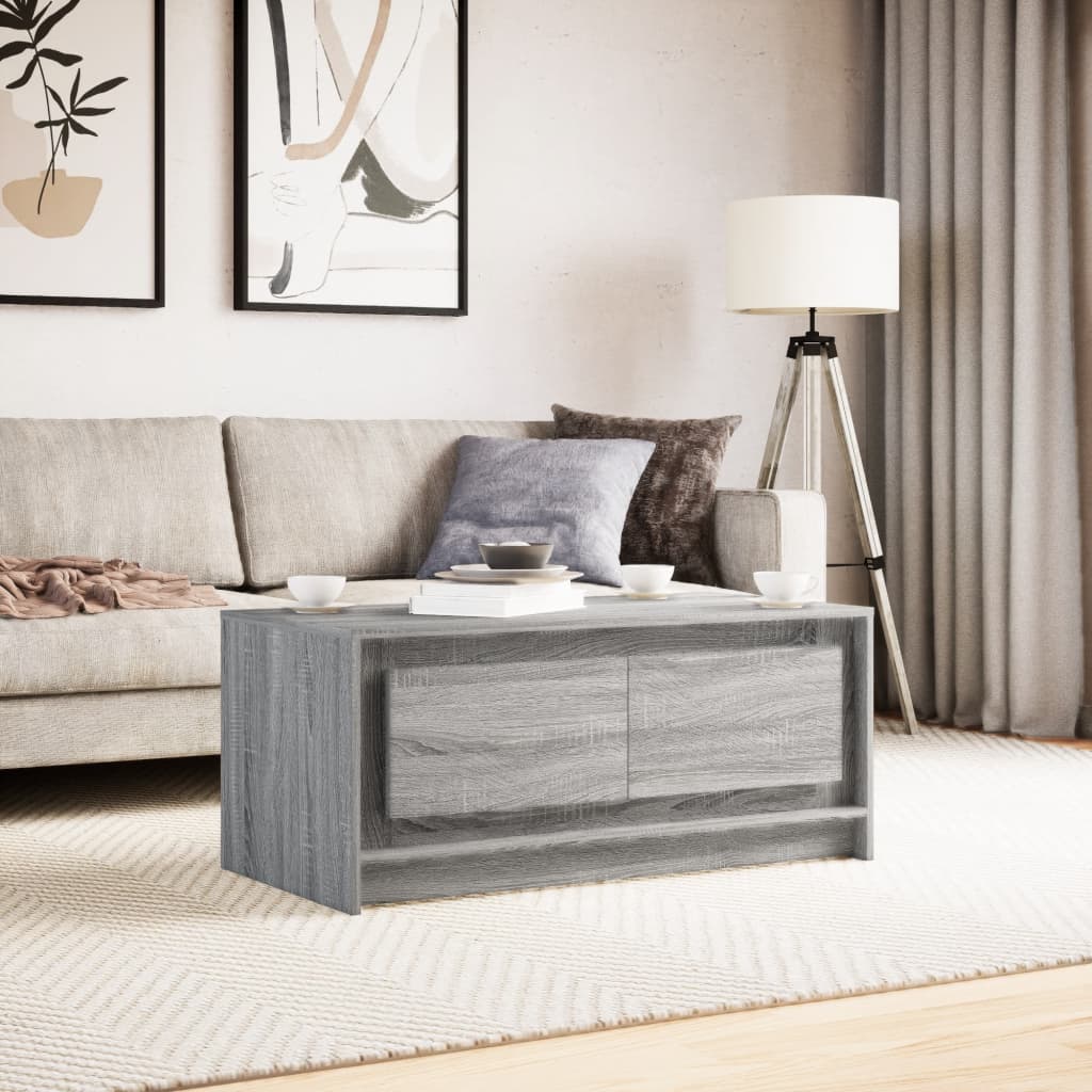 Table basse avec lumières LED sonoma gris bois d’ingénierie - Tables basses