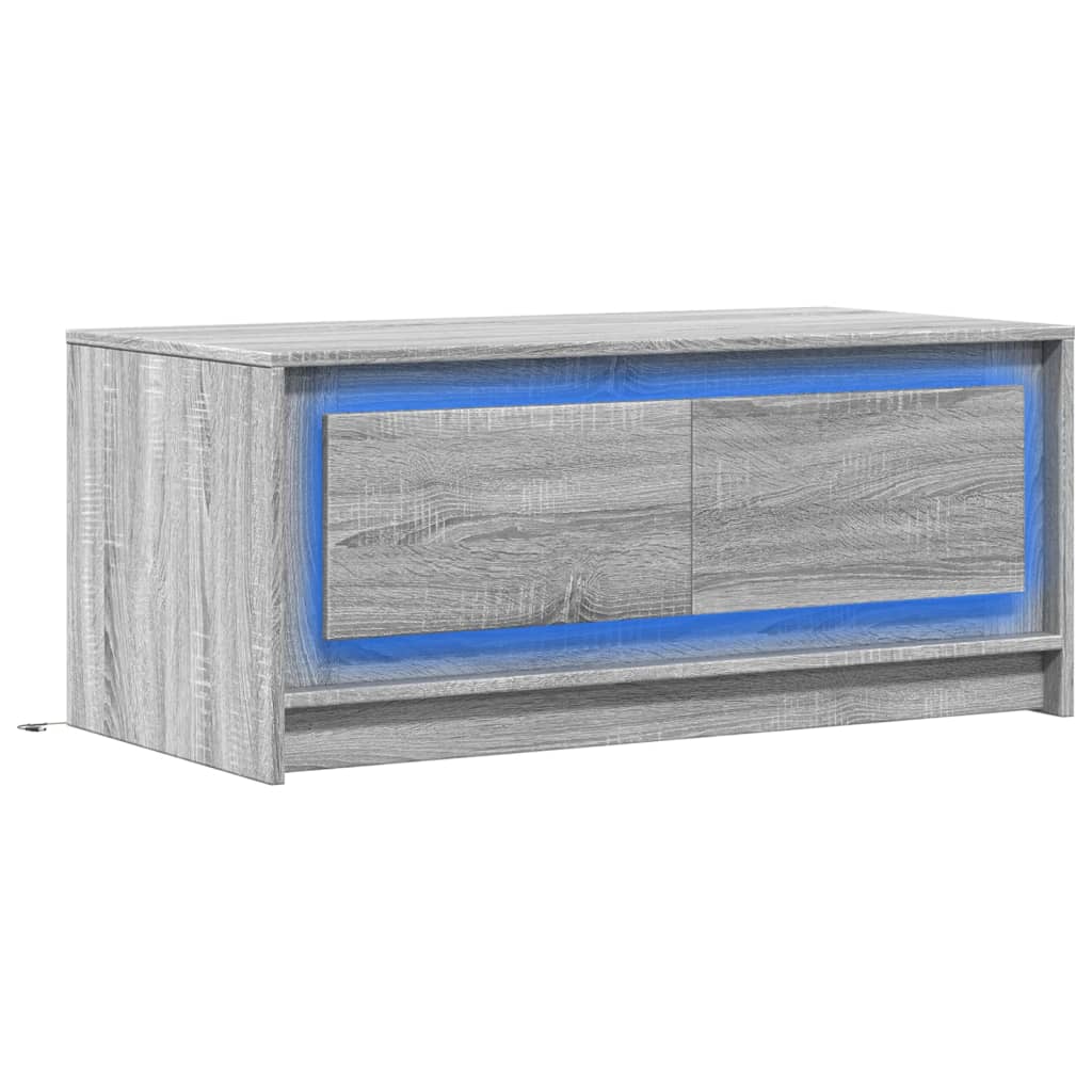 Table basse avec lumières LED sonoma gris bois d’ingénierie - Tables basses