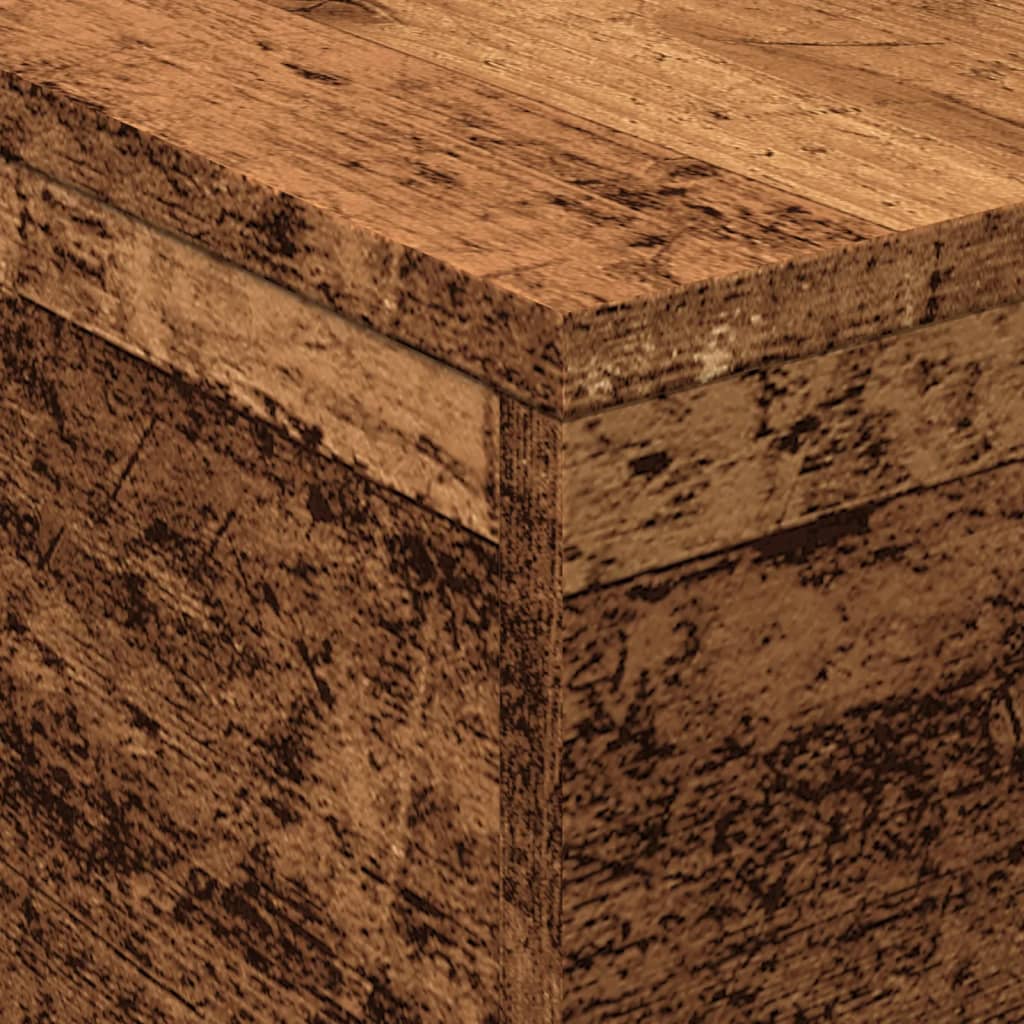 Table basse avec lumières LED vieux bois 50x50x40 cm - Tables basses