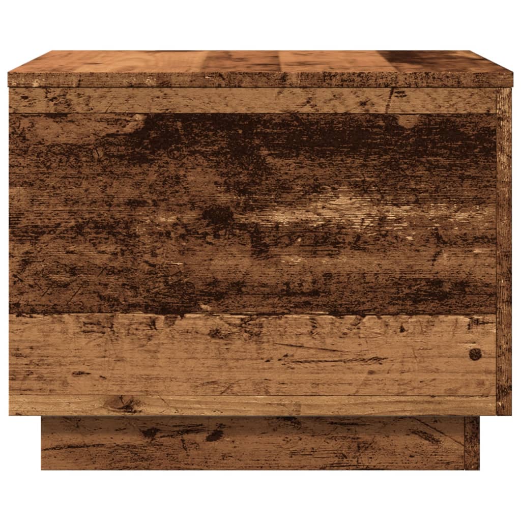 Table basse avec lumières LED vieux bois 50x50x40 cm - Tables basses