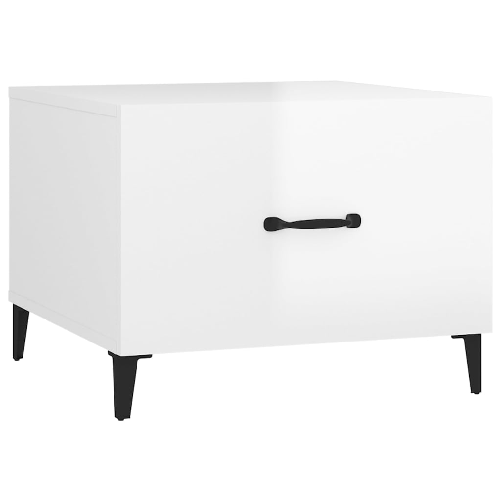 Table basse avec pieds en métal Blanc brillant 50x50x40 cm - Tables basses