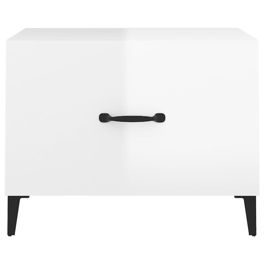 Table basse avec pieds en métal Blanc brillant 50x50x40 cm - Tables basses