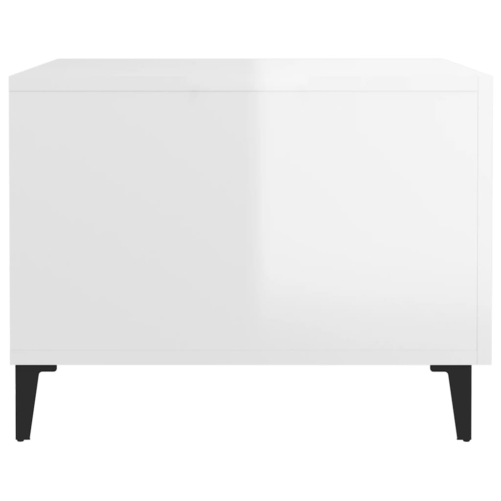 Table basse avec pieds en métal Blanc brillant 50x50x40 cm - Tables basses