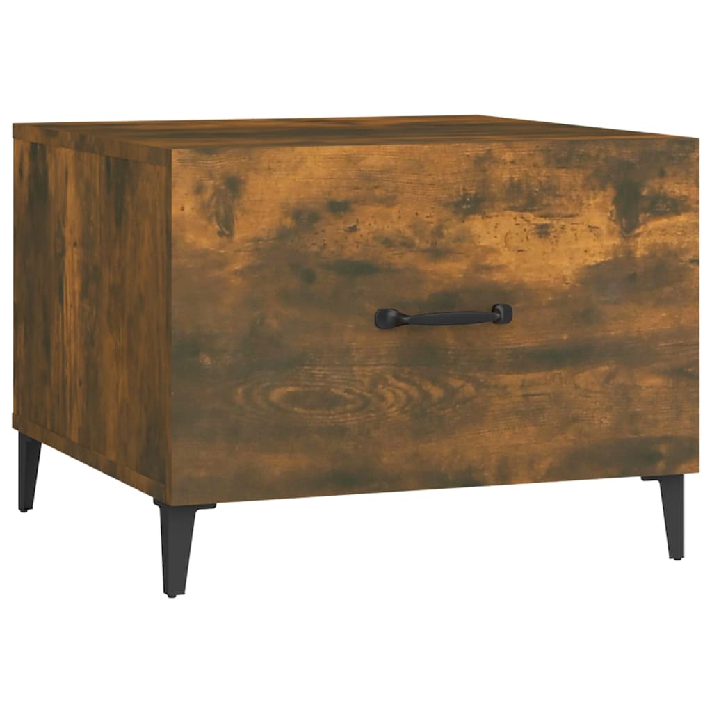 Table basse avec pieds en métal Chêne fumé 50x50x40 cm - Tables basses