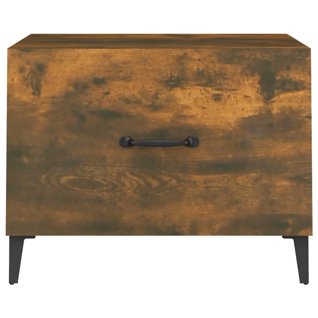 Table basse avec pieds en métal Chêne fumé 50x50x40 cm - Tables basses