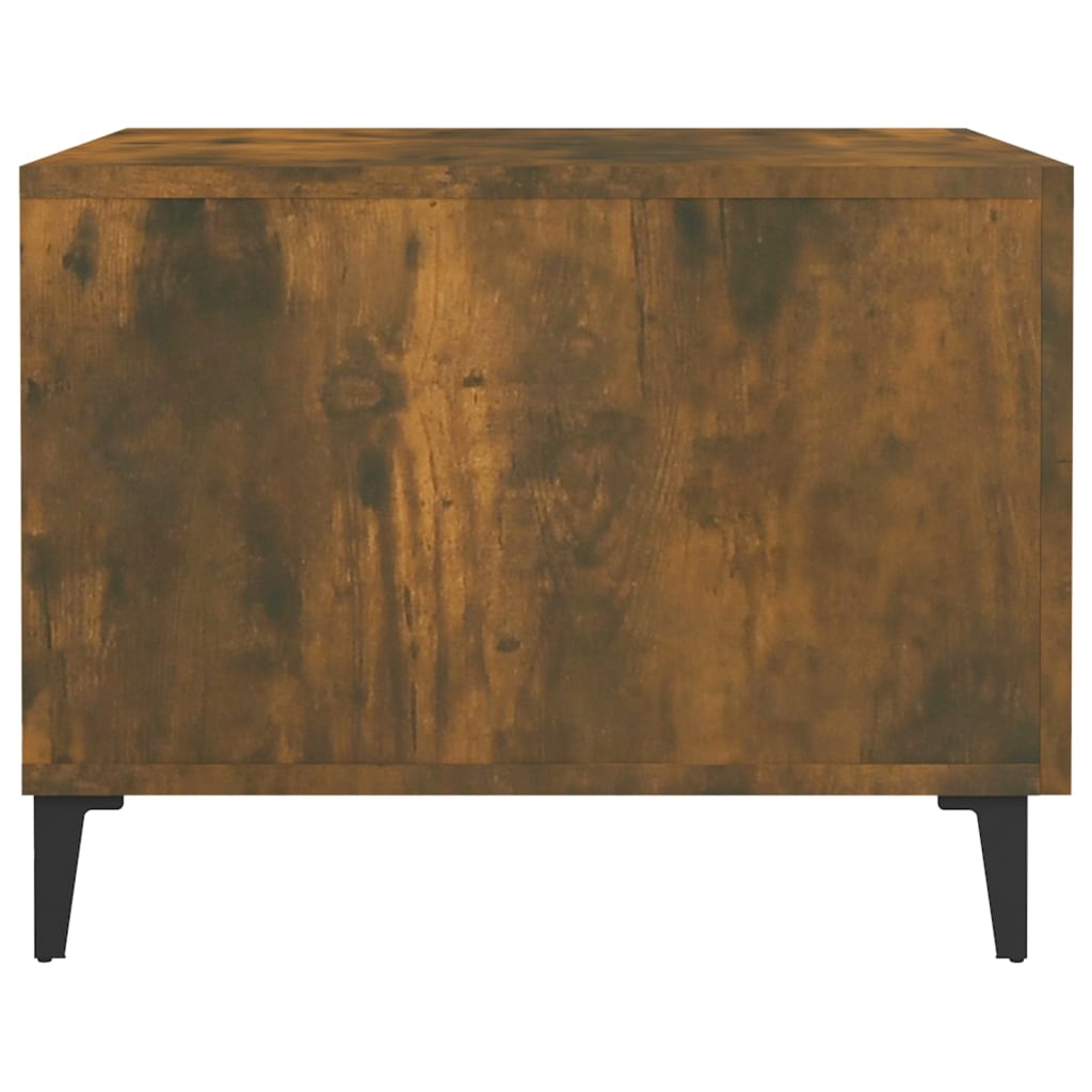 Table basse avec pieds en métal Chêne fumé 50x50x40 cm - Tables basses