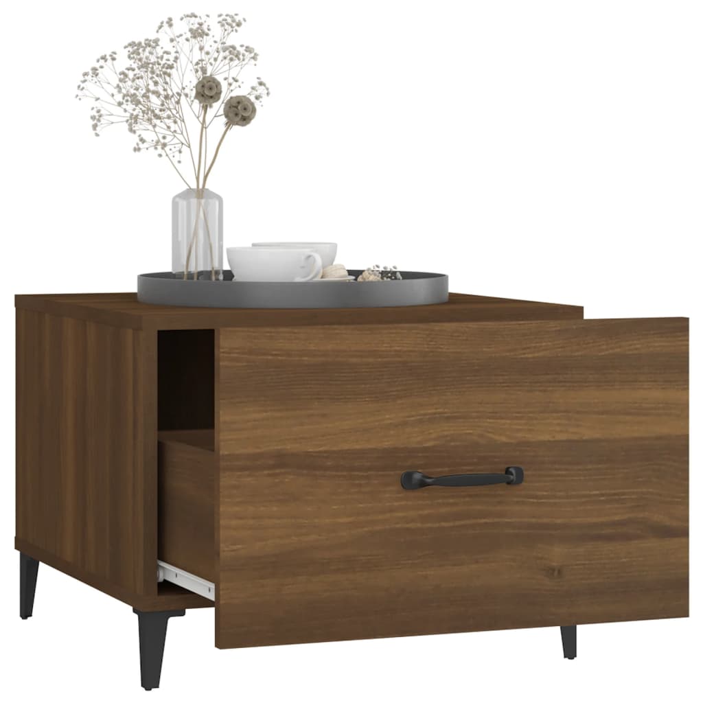 Table basse avec pieds en métal Chêne marron 50x50x40 cm - Tables basses