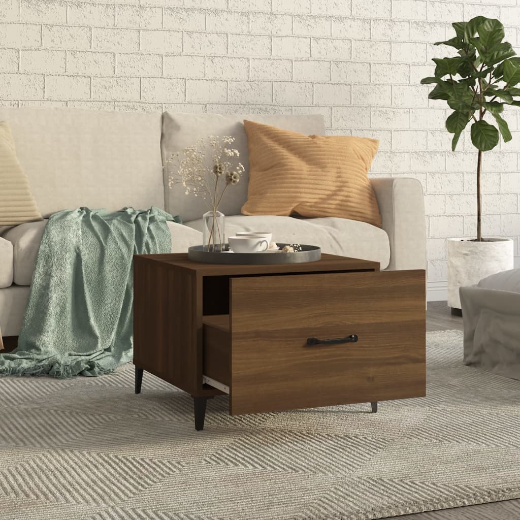 Table basse avec pieds en métal Chêne marron 50x50x40 cm - Tables basses