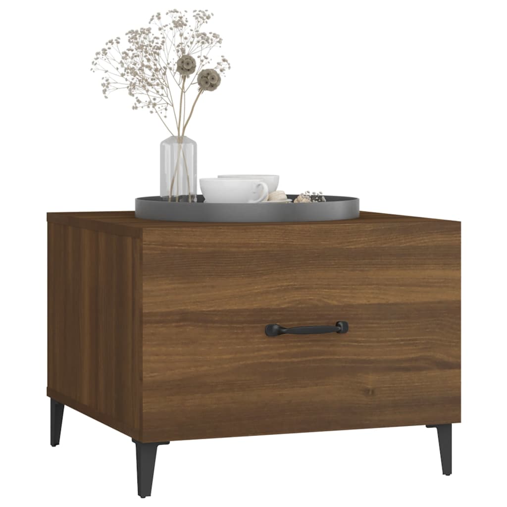 Table basse avec pieds en métal Chêne marron 50x50x40 cm - Tables basses