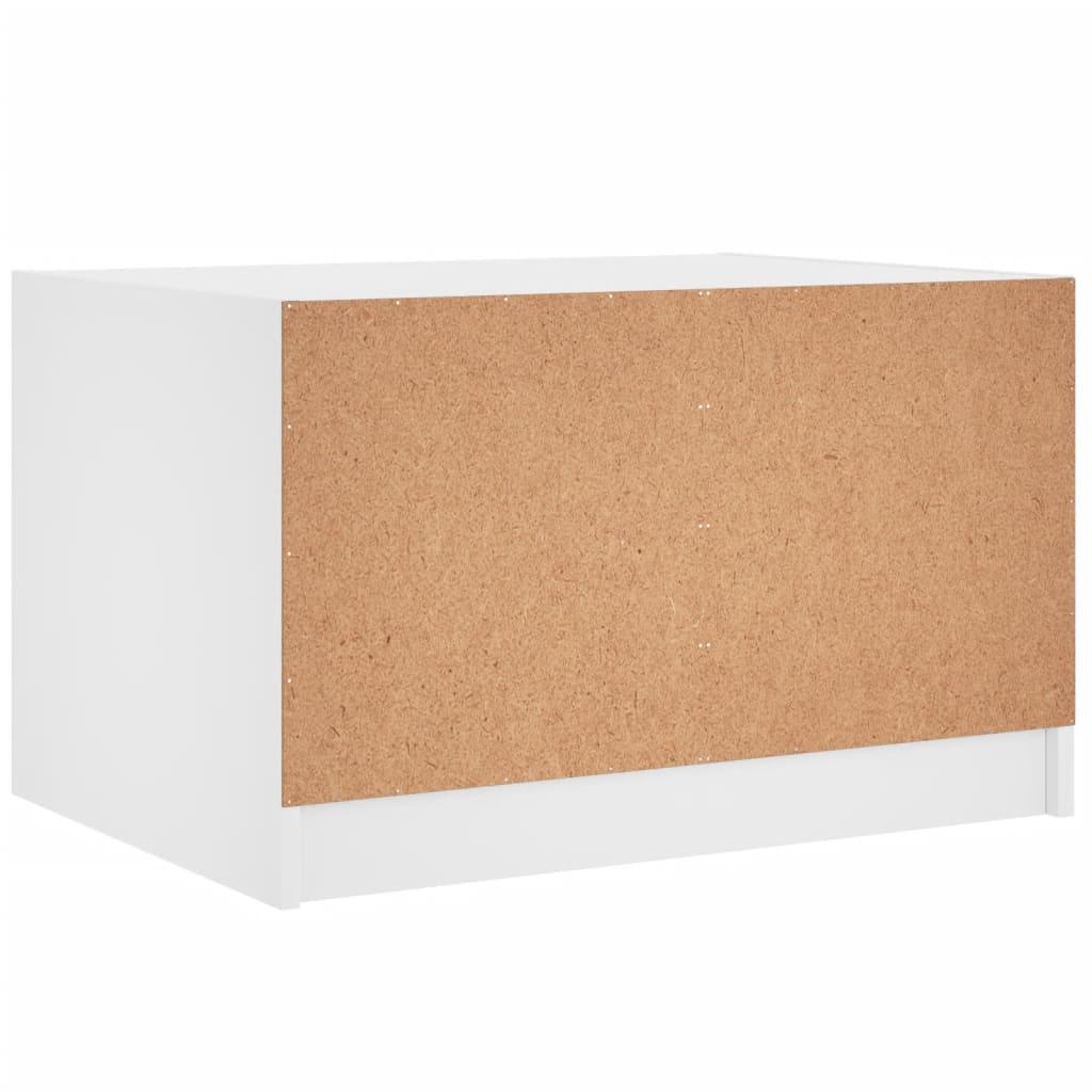 Table basse avec portes en verre blanc 68x50x42 cm - Tables basses