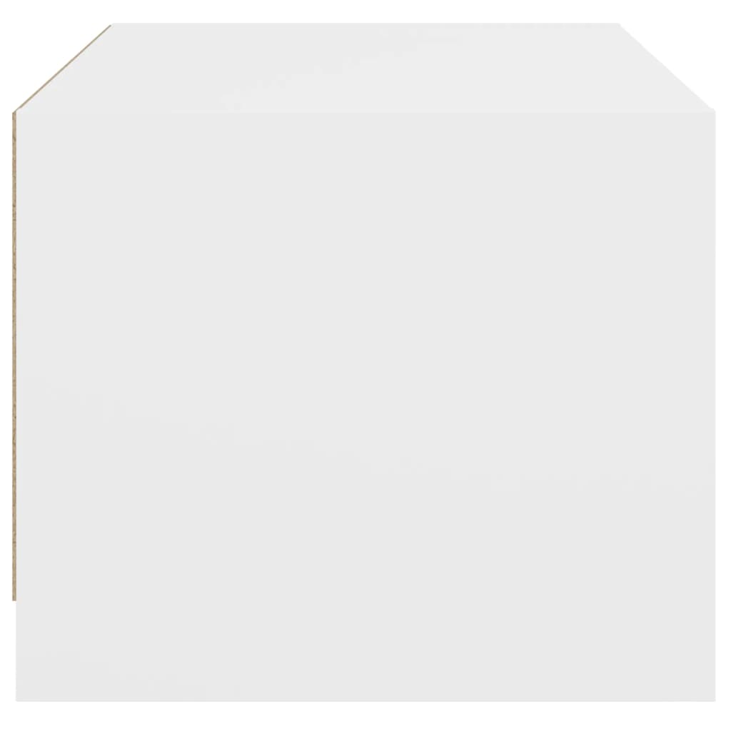 Table basse avec portes en verre blanc 68x50x42 cm - Tables basses