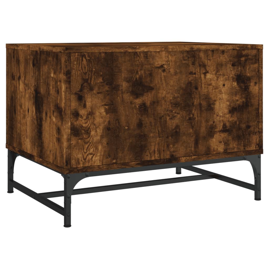 Table basse avec portes en verre chêne fumé 68,5x50x50 cm - Tables basses